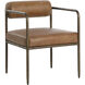 Ajani Tan Leather Dining Armchair